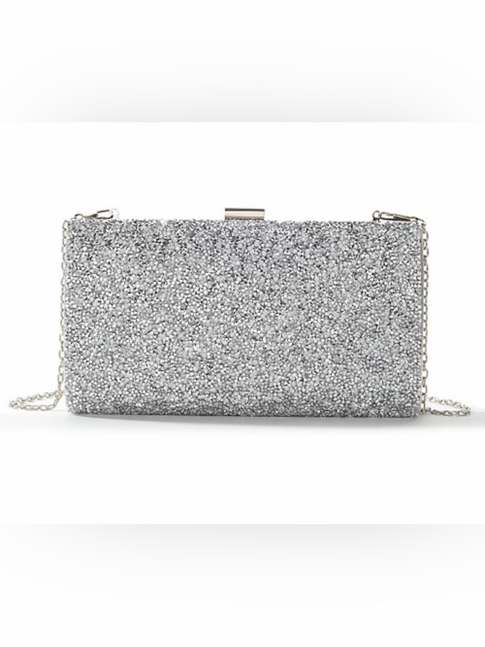 Silver Glitter Evening Clutch - Women Bags